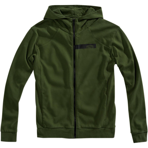 100% - 100% Fleece Zip Chamber Hoody - 36019-005-12 - Green - Large