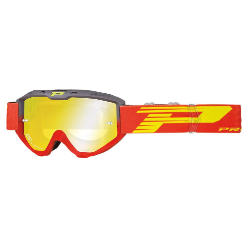 Pro Grip - Pro Grip 3450 Riot Goggles - PZ3450GRROFL - Gray/Red / Mirrored Lens - OSFA