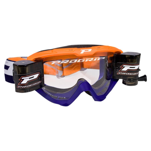 Pro Grip - Pro Grip 3450 Riot Goggles with Roll-Off System - PZ3450ROAFBL - Fluorescent Orange/Blue - OSFA
