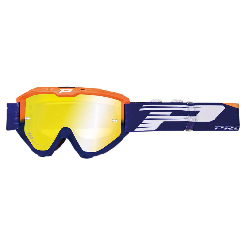 Pro Grip - Pro Grip 3450 Riot Goggles - PZ3450AFBLFL - Fluorescent Orange/Blue / Mirrored Lens - OSFA
