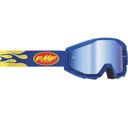FMF Racing - FMF Racing PowerCore Flame Goggles - F-50051-00007 - Navy / Blue Mirror Lens - OSFM