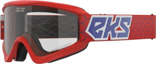 EKS Brand - EKS Brand GOX Flat Out Clear Goggles - 067-60455 - Red/White/Blue Metallic - OSFA