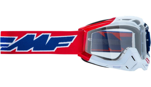 FMF Racing - FMF Racing PowerBomb US of A Goggles - F-50200-101-07 - Red/White/Blue / Clear Lens - OSFM
