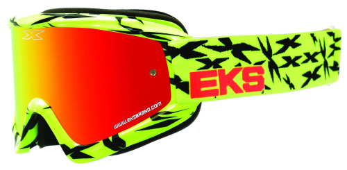 EKS Brand - EKS Brand Go-X Scatter X Goggles - 06710615 - Black/Fluorescent Yellow / Mirror Red Lens - OSFM