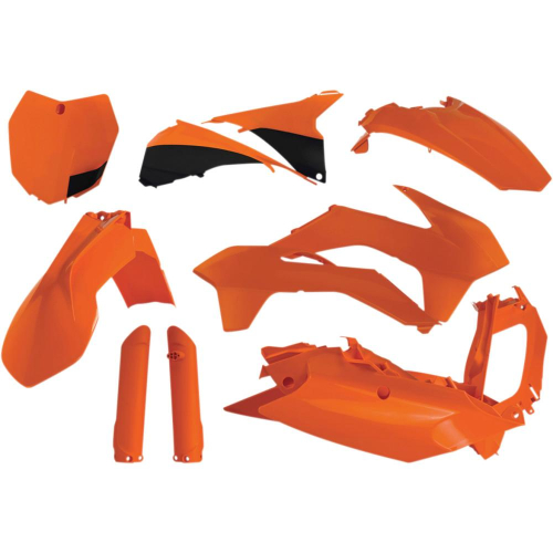 Acerbis - Acerbis Full Plastic Kit - Orange/Black - 2403091008