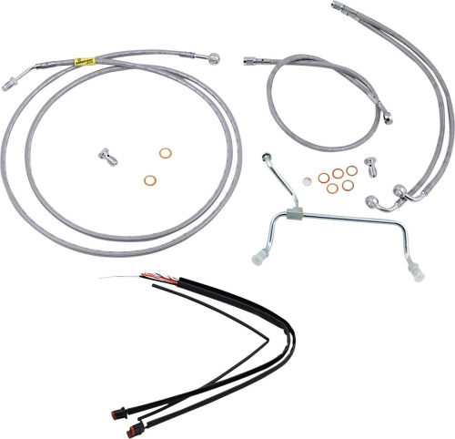 Burly Brand - Burly Brand Handlebar Cable/Line Install Kit - Black - B30-1238
