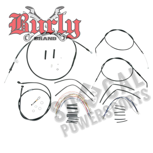 Burly Brand - Burly Brand Extended Cable/Brake Line Kit for 14in. Ape Handlebars - Black Vinyl - B30-1000