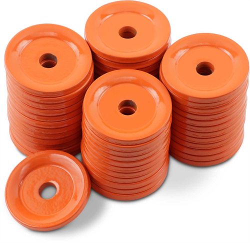 Woodys - Woodys Round Grand Digger Aluminum Support Plates - 5/16in. - Orange (48pk.) - ARG-3805-48