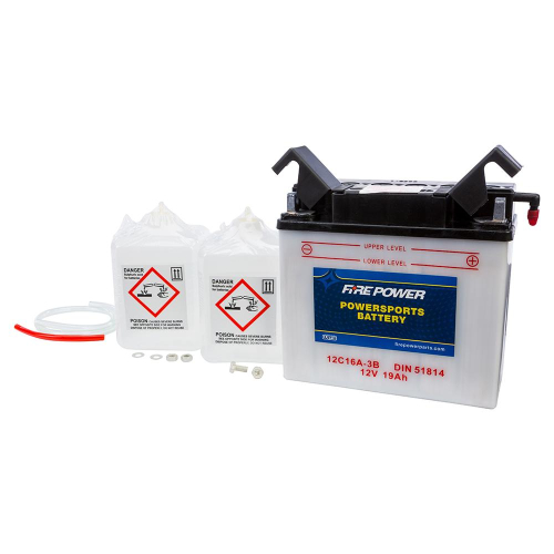Fire Power - Fire Power Conventional 12V Standard Battery with Acid Pack - 12C16A-3B