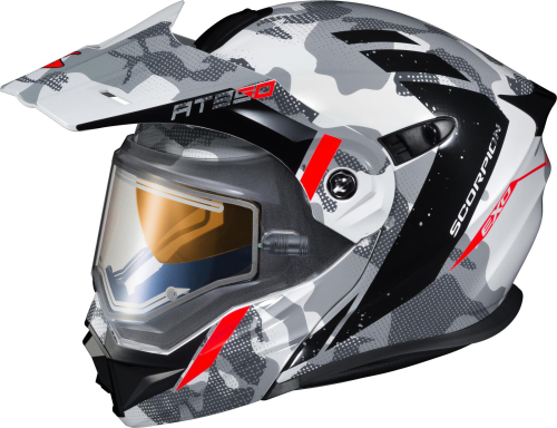 Scorpion - Scorpion EXO-AT950 Outrigger Snow Helmet with Electric Lens Shield - 95-1628-SE - White/Gray - 3XL