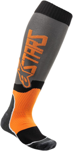 Alpinestars - Alpinestars MX Plus-2 Socks - 4701920-9040L2X - Gray/Orange - Large