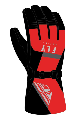 Fly Racing - Fly Racing Cascade Gloves - 363-39232X - Black/Red - 2XL