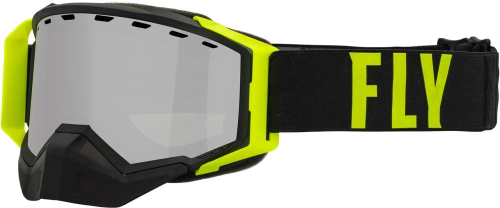 Fly Racing - Fly Racing Zone Pro Snow Goggles - 37-50335 - Black/Hi-Vis / Silver Mirror Polarized Smoke Lens - OSFM