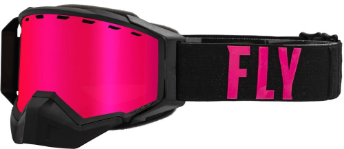 Fly Racing - Fly Racing Zone Pro Snow Goggles - 37-50336 - Black/Pink / Pink Mirror Polarized Smoke Lens - OSFM