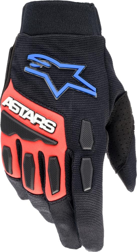 Alpinestars - Alpinestars Full Bore Gloves - 3563623-1317-XL - Black/Bright Blue/Red - X-Large