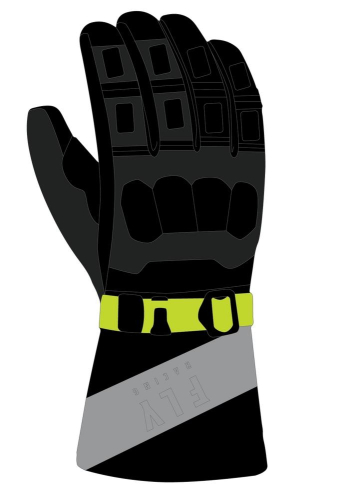 Fly Racing - Fly Racing Glacier Gloves - 363-3941L - Black/Gray/Hi-Vis - Large