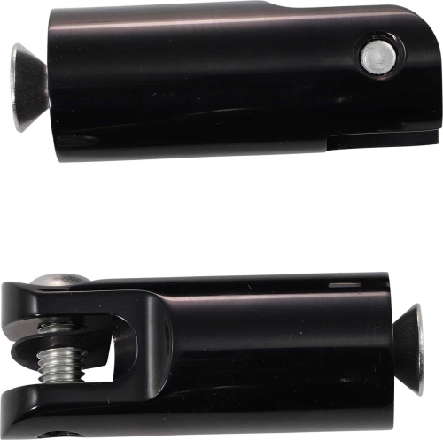 Accutronix - Accutronix Billet Footpeg Mounts - 2 1/2in. Front Peg Mounts with 3/8in.-16 x 1 1/2in. Mounting Bolts - Black - FPMT200-B