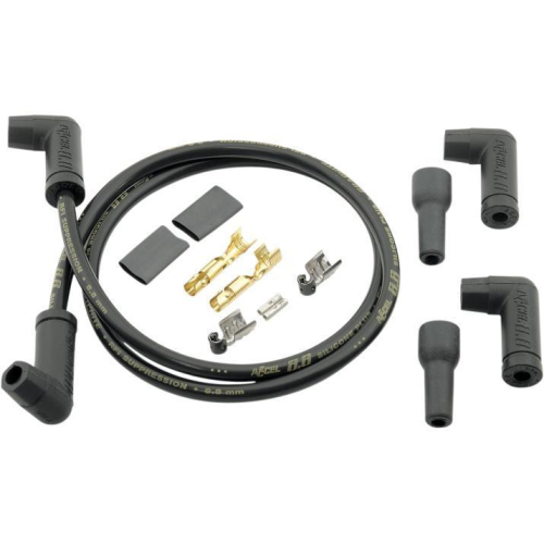 Accel - Accel Universal 8.8mm Plug Wire Kit - Dual Plug 90 Deg. Ends - Black - 173082K