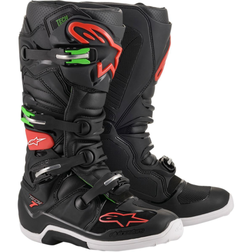 Alpinestars - Alpinestars Tech 7 Boots - 2012014-1366-14 - Black/Red/Green - 14