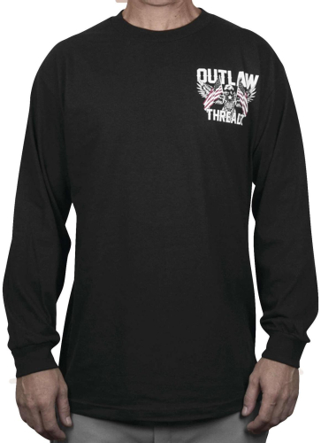 Outlaw Threadz - Outlaw Threadz Freedom Long Sleeve Tee - MLS22-LG - Black - Large
