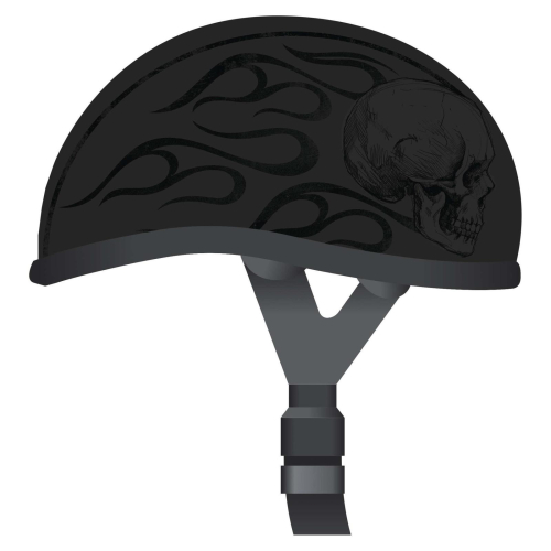 Skid Lid Helmets - Skid Lid Helmets Ghost Skull Flames Helmet - 646769 - Black - X-Small