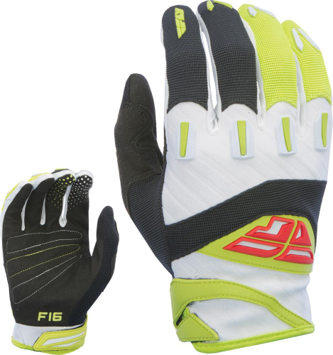 Fly Racing - Fly Racing F-16 Youth Gloves (2017) - 370-91502 - Black/Lime - 2