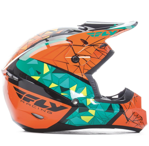 Fly Racing - Fly Racing Kinetic Crux Helmet - 73-3388X - Teal/Orange/Black - X-Large