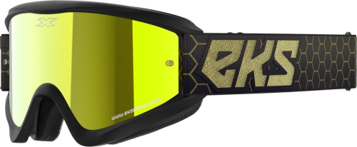 EKS Brand - EKS Brand GOX Flat Out Mirror Goggles - Gold Lens - 067-60515 - Black/Gold Metallic - OSFA