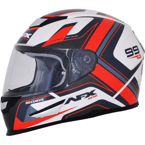 AFX - AFX FX-99 Graphics Helmet - 0101-11130 - Pearl White/Red - 2XL