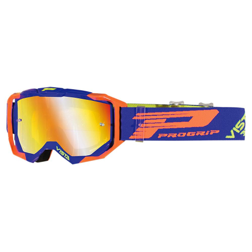 Pro Grip - Pro Grip 3303 Vista Goggles - PZ3303BAFL - Blue/Fluorescent Orange / Mirrored Lens - OSFA