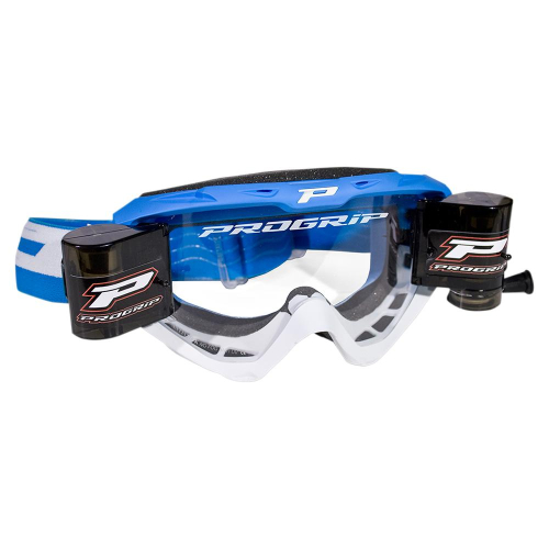 Pro Grip - Pro Grip 3450 Riot Goggles with Roll-Off System - PZ3450ROAZBI - Light Blue/White - OSFA