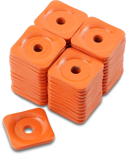 Woodys - Woodys Square Grand Digger Aluminum Support Plates - 5/16in. - Orange (48pk.) - ASG-3805-48