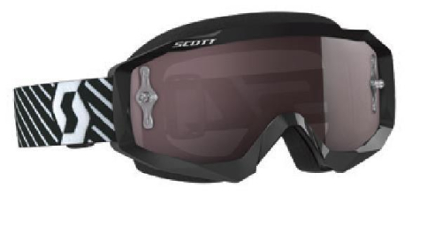Scott USA - Scott USA Hustle MX Goggles - 262592-1007269 - Black/White / Silver Chrome Works Lens - OSFM