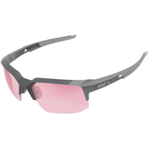 100% - 100% Speedcoupe Sunglasses - 61031-289-79 - Soft Tact Stone Gray/Hiper Coral Lens - OSFA