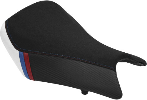 Luimoto - Luimoto Motorsports Edition Rider Seat Covers - CF Black/Red/Blue/CF Pearl - 8022101