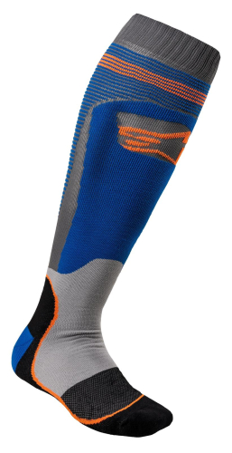 Alpinestars - Alpinestars MX Plus-1 Socks - 4701820-7042-S - Blue/Orange Fluorescent - Small