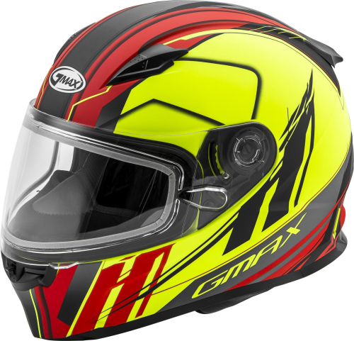 G-Max - G-Max GM-49Y Rogue Youth Helmet - G24910602 - Hi-Vis Yellow/Red - Large