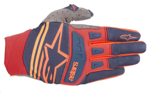 Alpinestars - Alpinestars Techstar Gloves - 3561019-7340-L - Blue/Red/Tangerine - Large