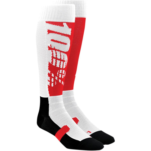 100% - 100% Hi Side Performance Moto Socks - 24008-248-17 - Red/Black - Sm-Md