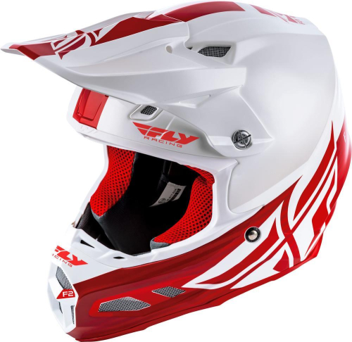 Fly Racing - Fly Racing F2 Carbon MIPS Shield Helmet - 73-4242-6 - White/Red - Medium