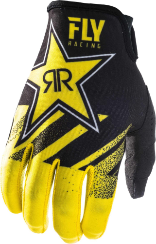 Fly Racing - Fly Racing Lite Rockstar Gloves - 372-01808 - Yellow/Black - Small