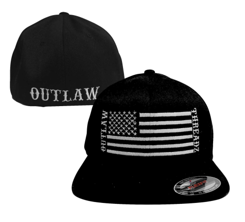 Outlaw Threadz - Outlaw Threadz Support Fitted Hat - SUP01-LG/XL - Black/White - Lg-XL
