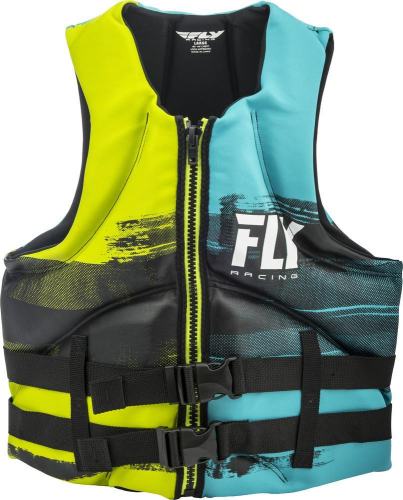 Fly Racing - Fly Racing Neoprene Floatation Vest - 142424-505-010-18 - Aqua/Lime/Black - X-Small