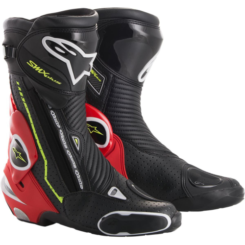 Alpinestars - Alpinestars SMX Plus Vented Boots - 2221015-1326-36 - Black/Fluo Red/White Fluo Yellow - 3.5