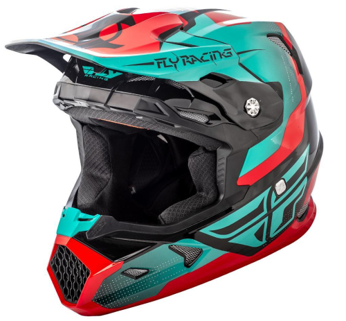 Fly Racing - Fly Racing Toxin Original Youth Helmet - 73-8518YL - Red/Teal/Black - Large