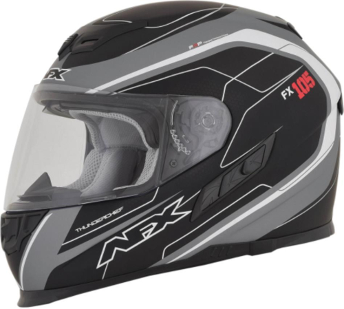 AFX - AFX FX-105 Thunder Chief Helmet - 01019749 - Frost Gray/White - X-Small