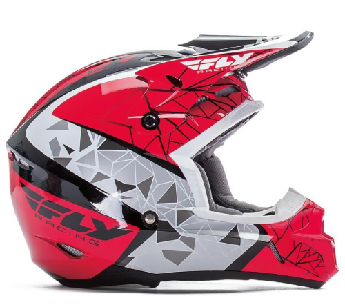 Fly Racing - Fly Racing Kinetic Crux Youth Helmet - 73-3382YL - Red/Black/White - Large