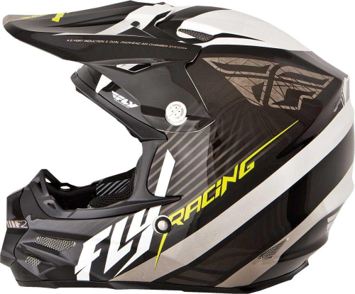 Fly Racing - Fly Racing F2 Carbon Fastback Helmet - 73-4111XS - Black/White - X-Small
