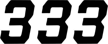 DCOR - DCOR Race Series Individual Numbers 4in. - No.3 - Black - 45-33-3