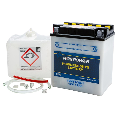 Fire Power - Fire Power Conventional 12V Standard Battery with Acid Pack - 12N11-3A-1
